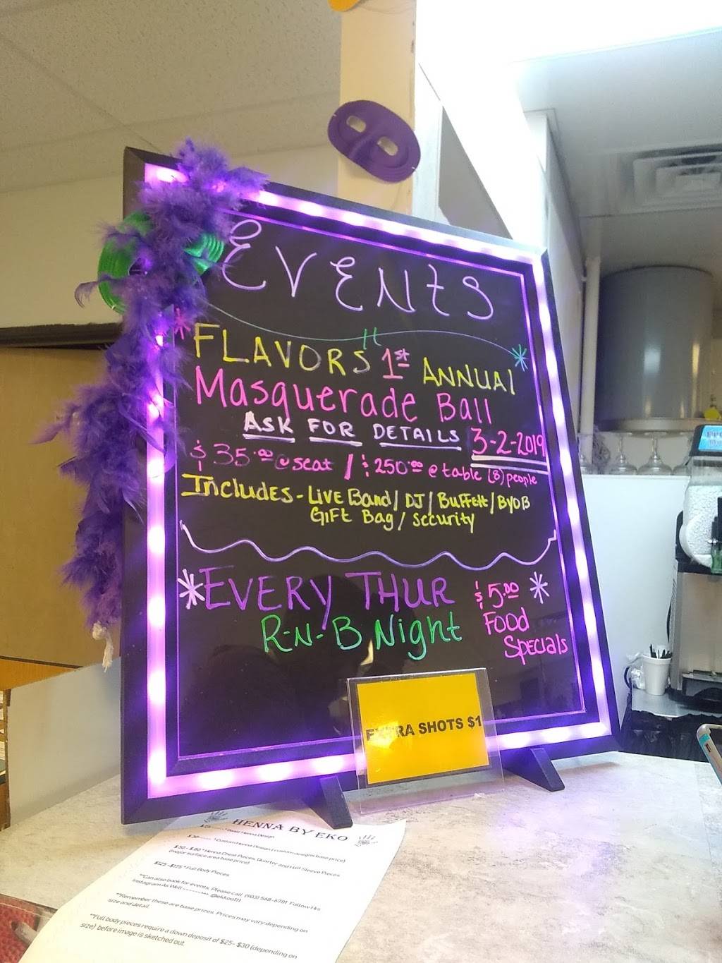 Flavors Daiquiri Cafe | restaurant | 3502 S Broadway Ave #404, Tyler, TX 75701, USA | 9039445600 OR +1 903-944-5600