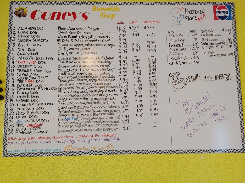 Coney’s Bunwich Shop | restaurant | 28541 Los Angeles Ave, Wellton, AZ 85356, USA | 9282100285 OR +1 928-210-0285