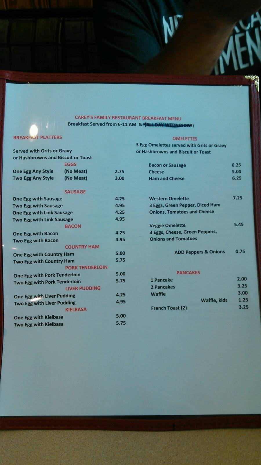 Careys Family Restaurant and Ice Cream | restaurant | 601 W 5th Ave, Lexington, NC 27292, USA | 3362429301 OR +1 336-242-9301