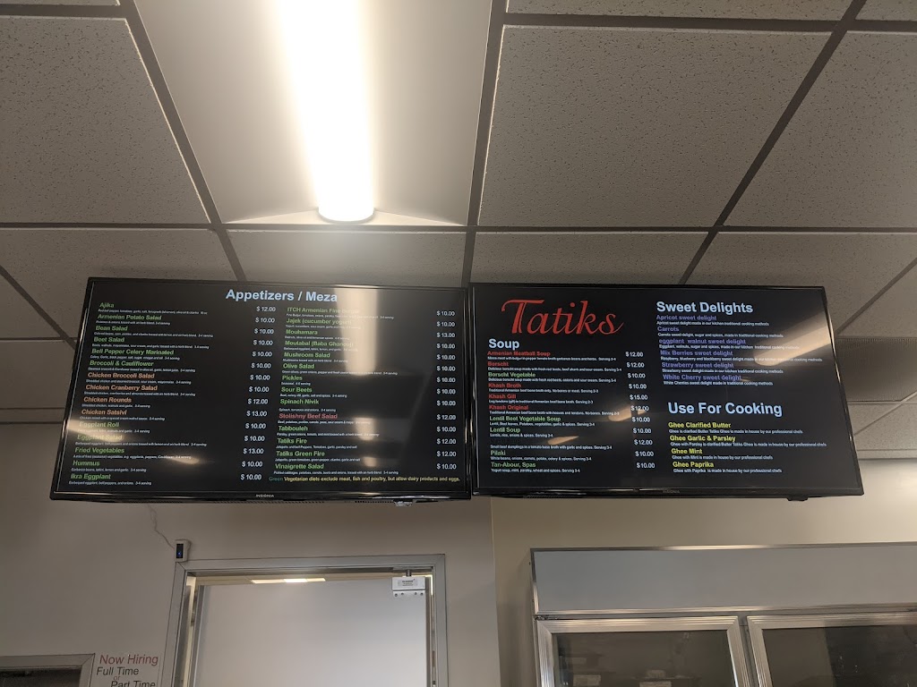 Tatiks | restaurant | 17638 Vanowen St, Lake Balboa, CA 91406, USA | 8185788100 OR +1 818-578-8100