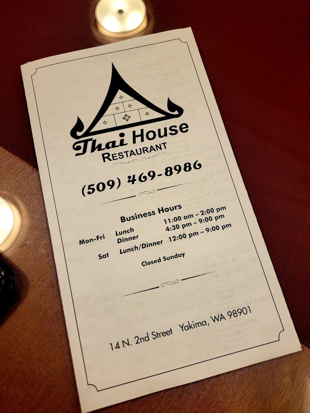 Thai House Yakima | restaurant | 14 N 2nd St, Yakima, WA 98901, USA | 5094698986 OR +1 509-469-8986