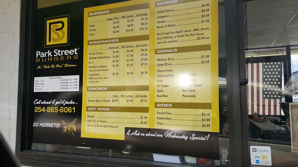 Park Street Burgers | restaurant | 1602 E Main St, Gatesville, TX 76528, USA | 2548656061 OR +1 254-865-6061