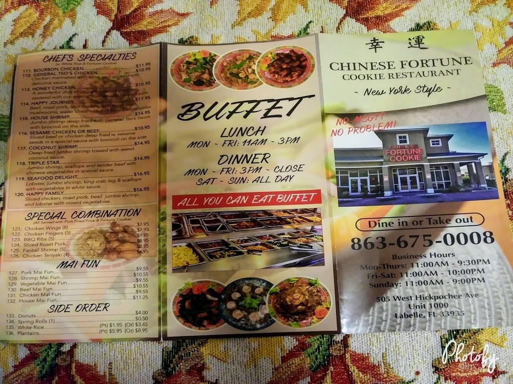 Chinese Fortune Cookie Restaurant | restaurant | 505 W Hickpochee Ave # 1000, LaBelle, FL 33935, USA | 8636750008 OR +1 863-675-0008