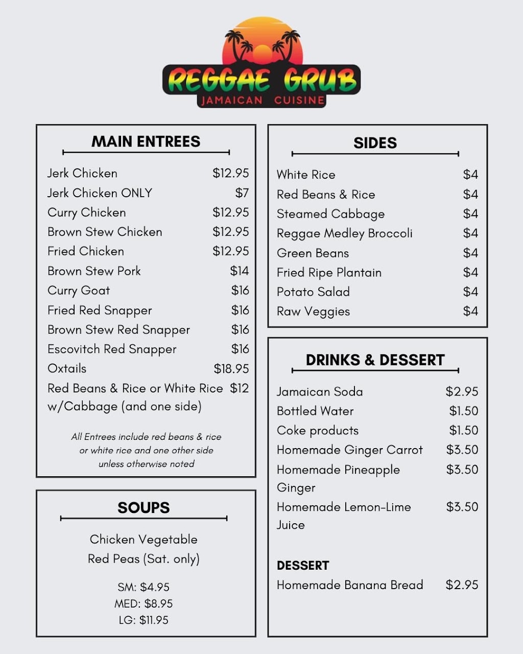Reggae Grub | restaurant | 32 Market Square SE Unit 127, Roanoke, VA 24011, USA | 5407592469 OR +1 540-759-2469