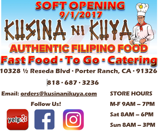 Kusina Ni Kuya | restaurant | 1/2, 10328 Reseda Boulevard, Porter Ranch, CA 91326, USA | 8182174944 OR +1 818-217-4944