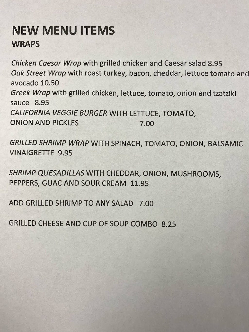 Oak Street Cafe | restaurant | 377 Oak St, Garden City, NY 11530, USA | 5167583060 OR +1 516-758-3060