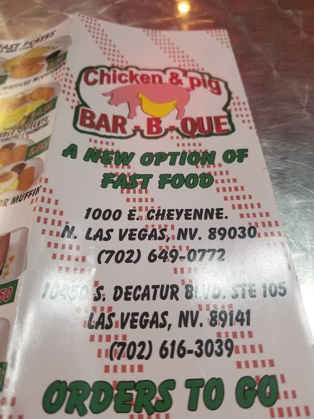 Chicken & Pig Bar-B-Que | restaurant | North Las Vegas, NV 89030, USA | 7026490772 OR +1 702-649-0772