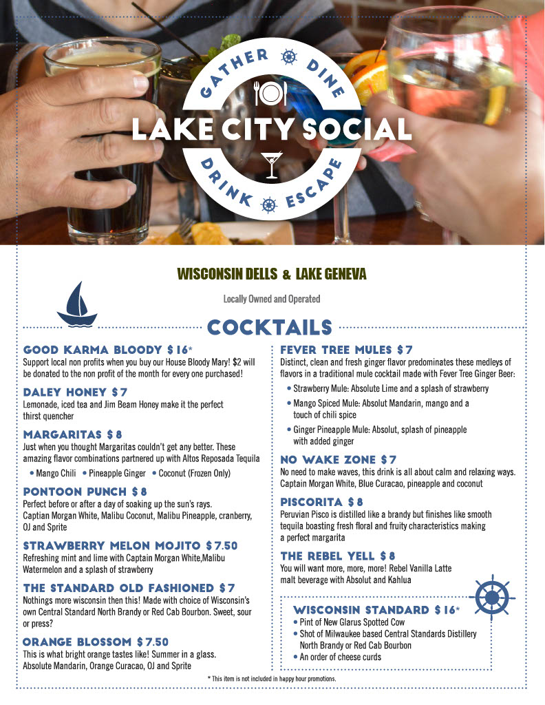 Lake City Social | restaurant | 644 Wisconsin Dells Pkwy, Wisconsin Dells, WI 53965, USA | 6082539109 OR +1 608-253-9109