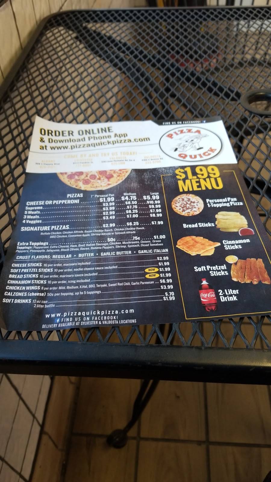 Pizza Quick | restaurant | 101 Bridges St, Sylvester, GA 31791, USA | 2297776001 OR +1 229-777-6001