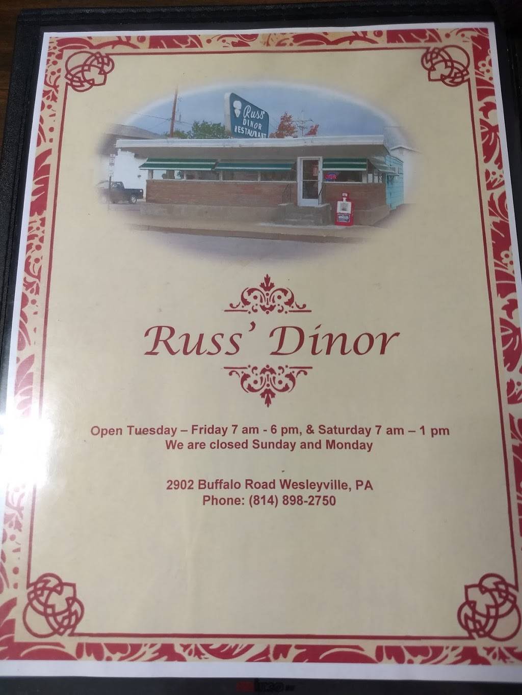 Russ Dinor | restaurant | 2902 Buffalo Rd, Erie, PA 16510, USA | 8148982750 OR +1 814-898-2750