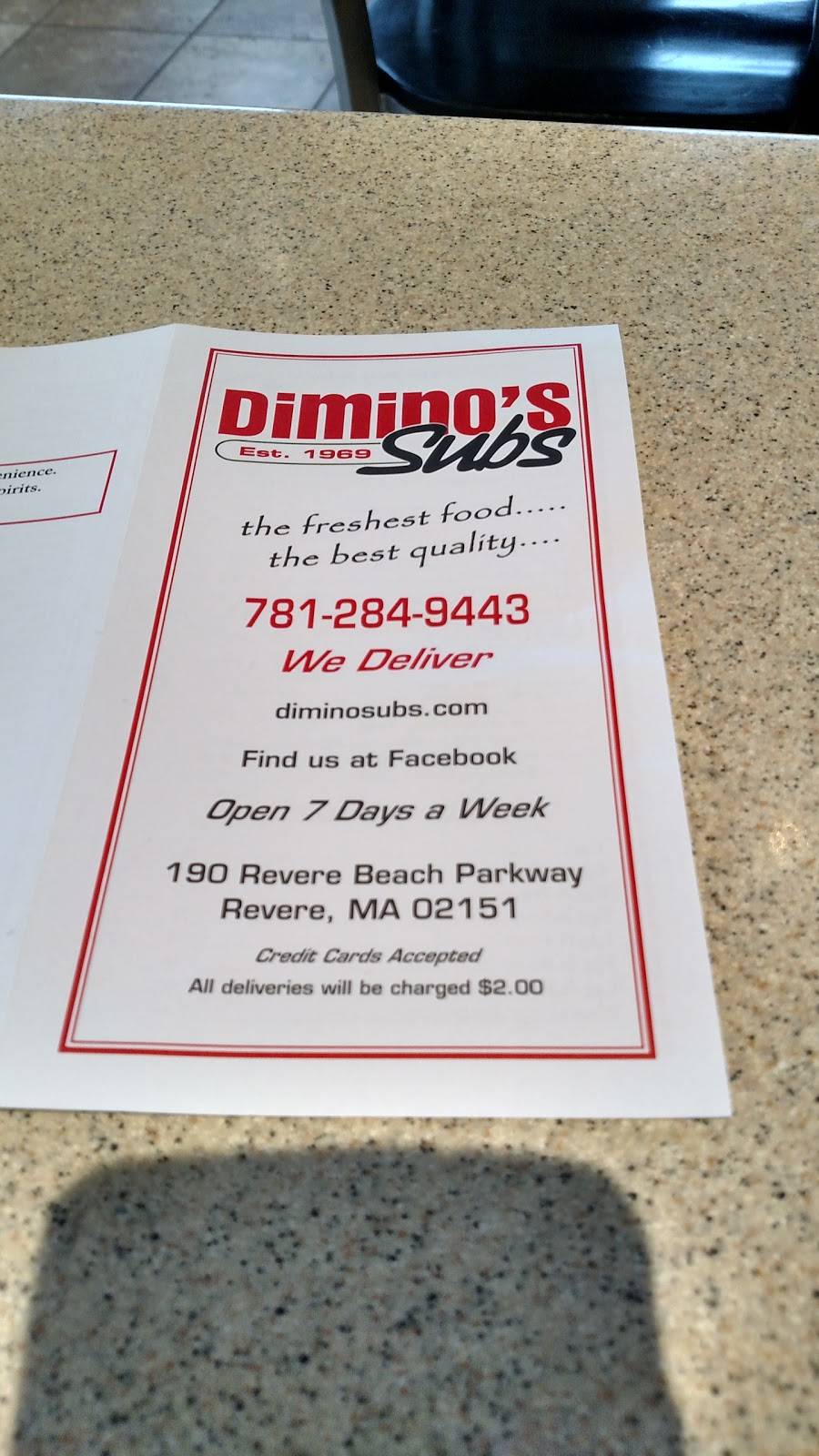 Diminos Subs | meal delivery | 190 Revere Beach Pkwy, Revere, MA 02151, USA | 7812849443 OR +1 781-284-9443