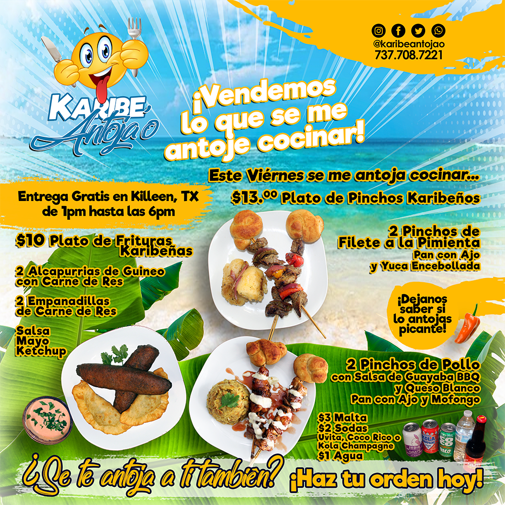 Karibe Antojao | restaurant | Fort Hood Street, Killeen, TX 76541, USA | 7377087221 OR +1 737-708-7221