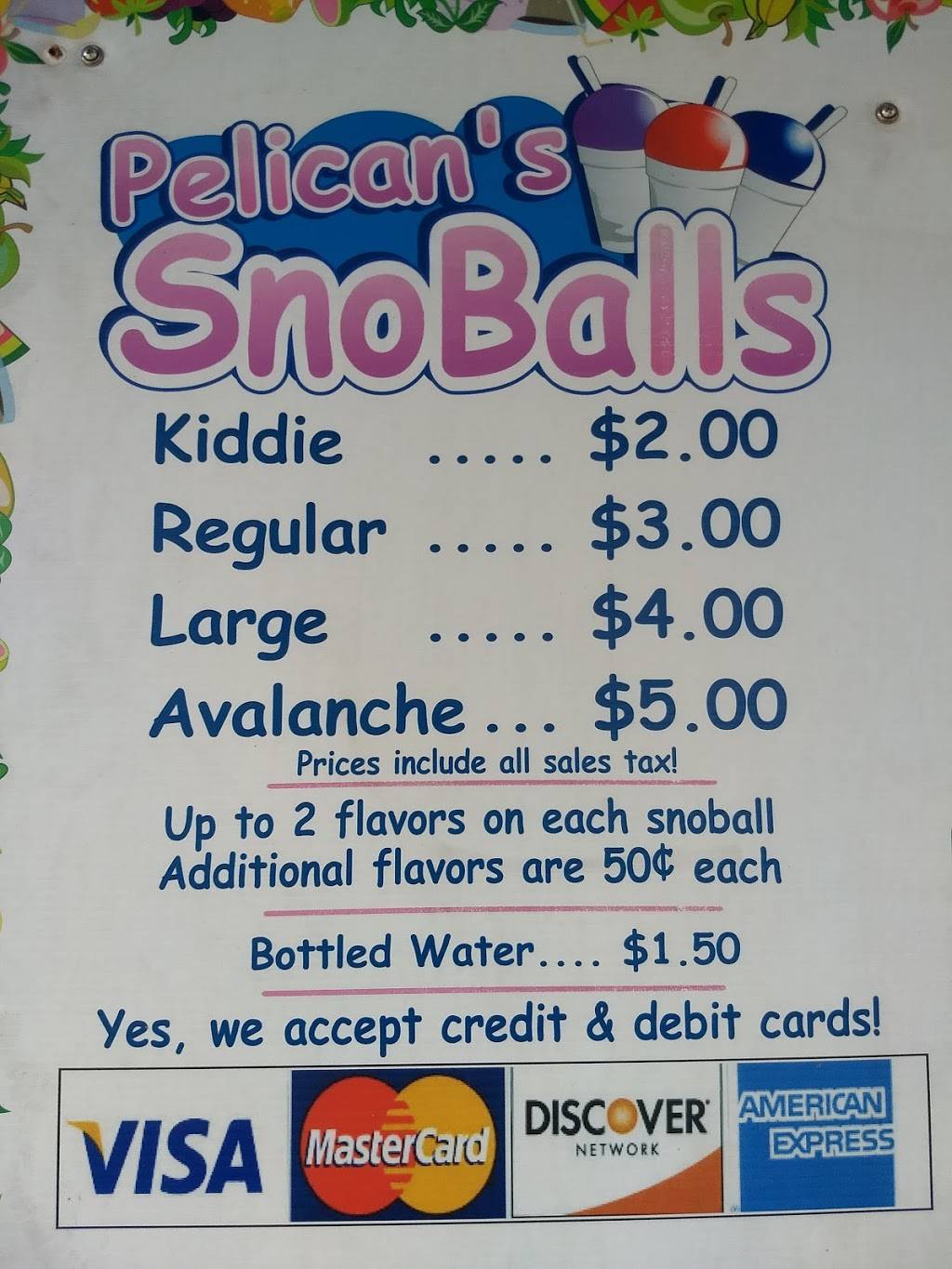 Pelican Snoballs | restaurant | 1465 US-90, Lake City, FL 32055, USA | 9196287102 OR +1 919-628-7102