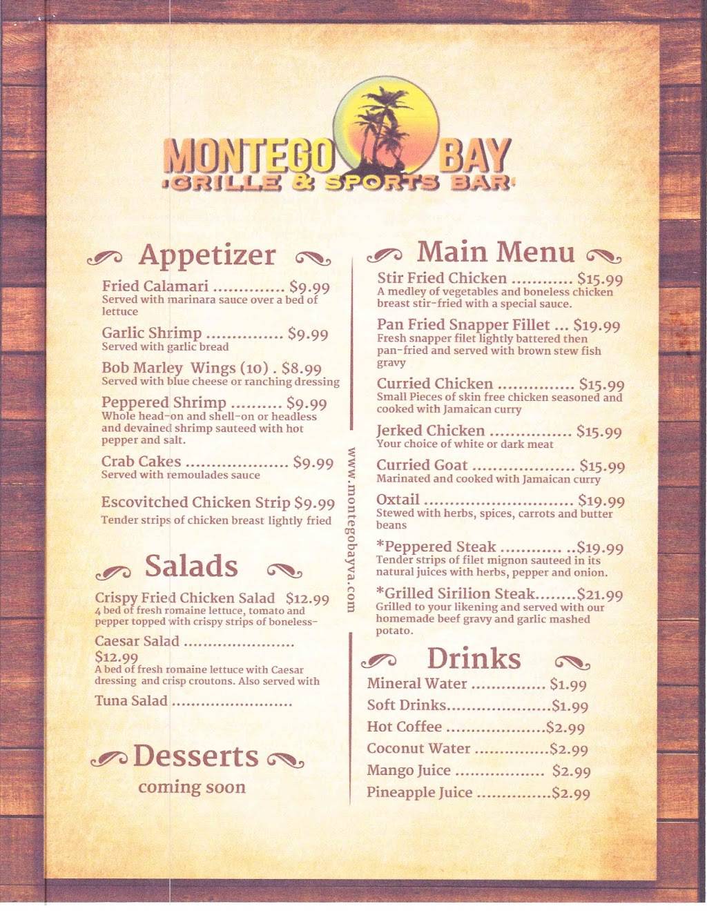 Montego Bay, Grille & Sports Bar | restaurant | 9915 Southpoint Pkwy, Fredericksburg, VA 22407, USA | 5712780045 OR +1 571-278-0045
