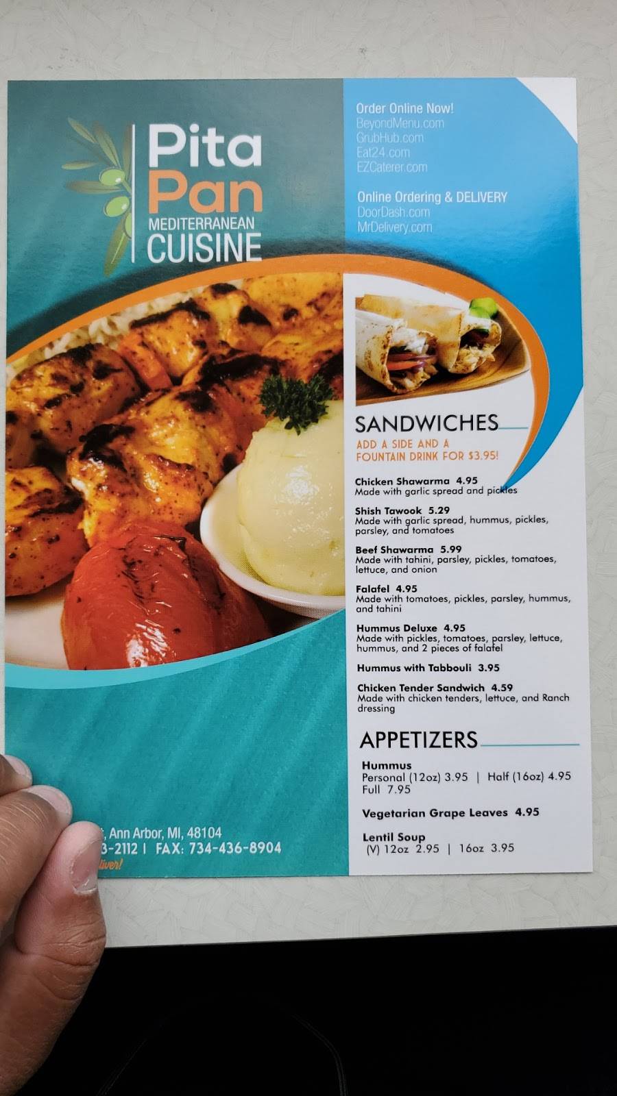 Pita Pan | restaurant | 2993 S State St, Ann Arbor, MI 48104, USA | 7342632112 OR +1 734-263-2112