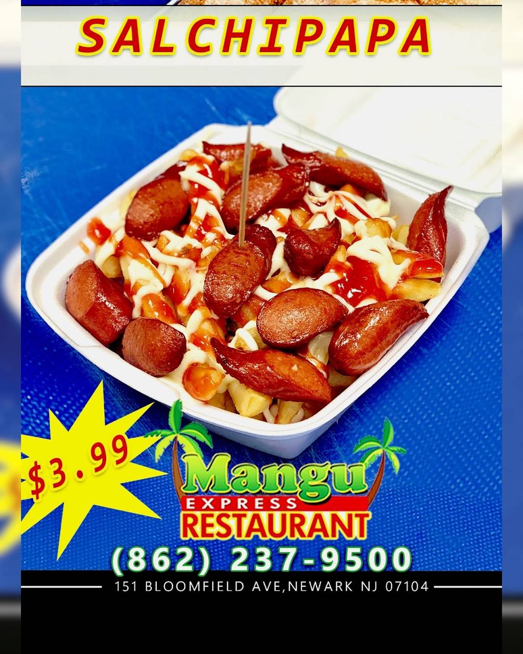 El Mangu Express Restaurant | restaurant | 151 Bloomfield Ave, Newark, NJ 07104, USA | 8622379500 OR +1 862-237-9500