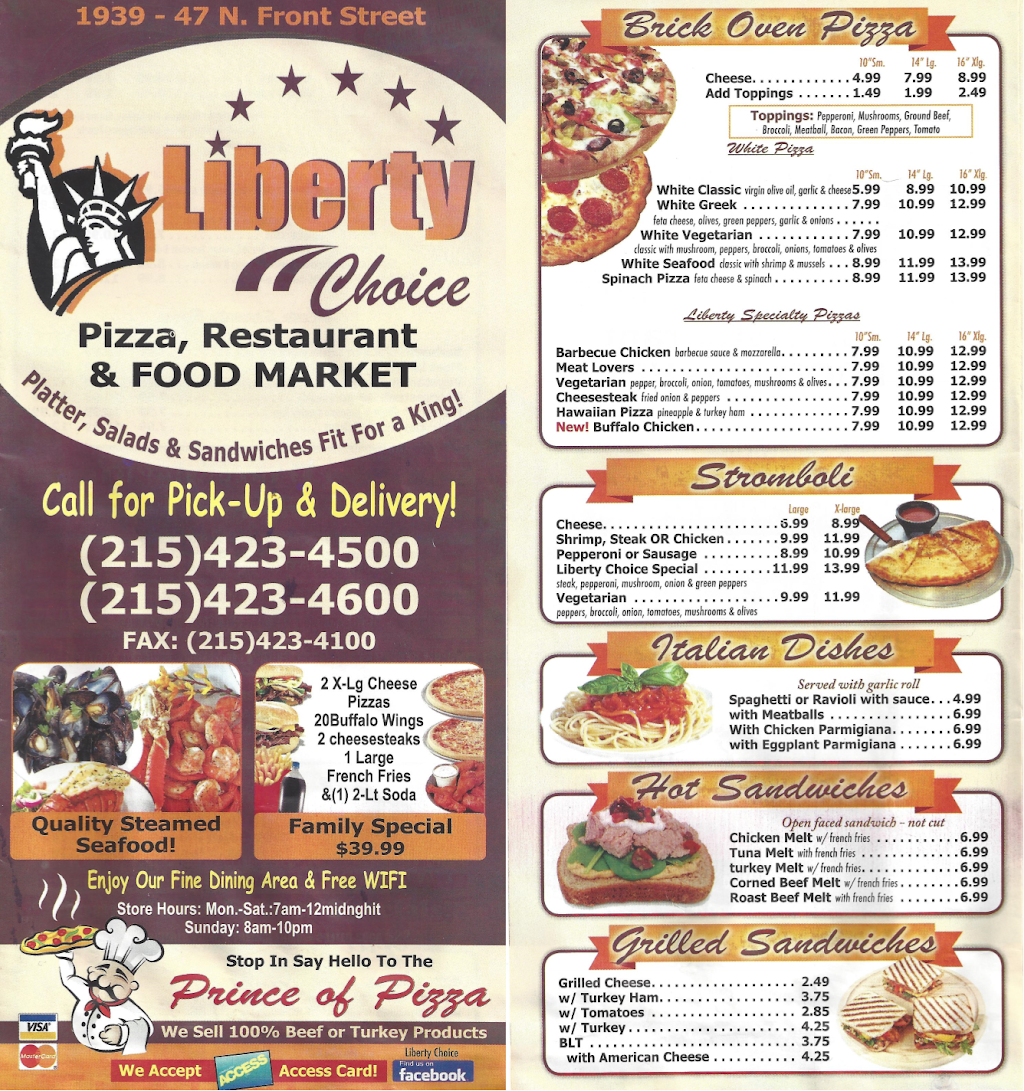 Liberty Choice | restaurant | 1939 N Front St, Philadelphia, PA 19122, USA | 2154234500 OR +1 215-423-4500