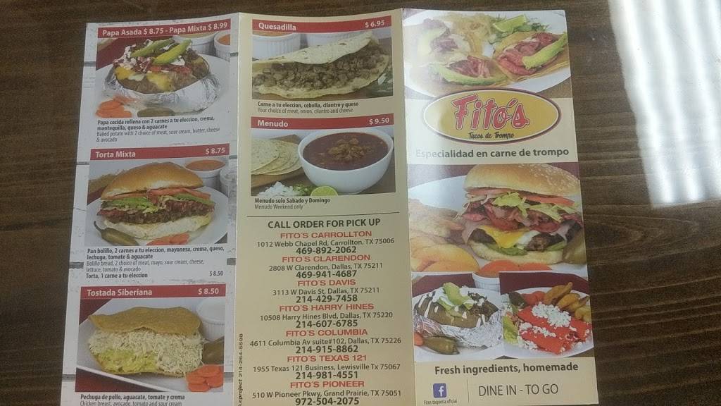 Fitos Taco de Trompo | restaurant | 1012 Webb Chapel Rd, Carrollton, TX 75006, USA | 4698922062 OR +1 469-892-2062