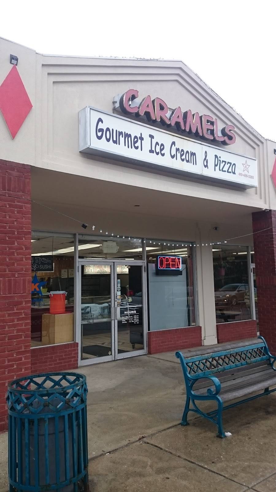 Caramels Ice Cream & Pizza | restaurant | 700 Reisterstown Rd, Pikesville, MD 21208, USA | 4104862365 OR +1 410-486-2365
