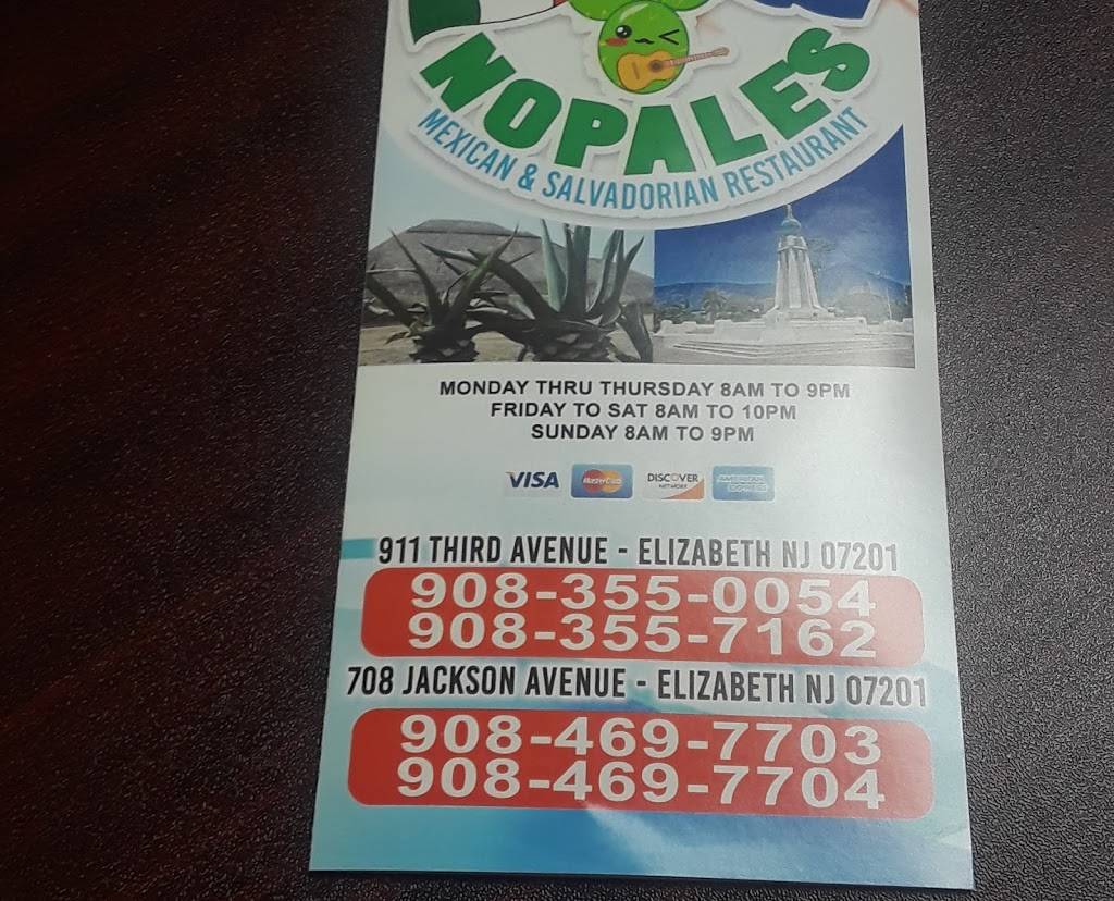 3 Nopales Mexican Salvadorian Restaurant # 2 | restaurant | 708 Jackson Ave, Elizabeth, NJ 07201, USA | 9084697703 OR +1 908-469-7703