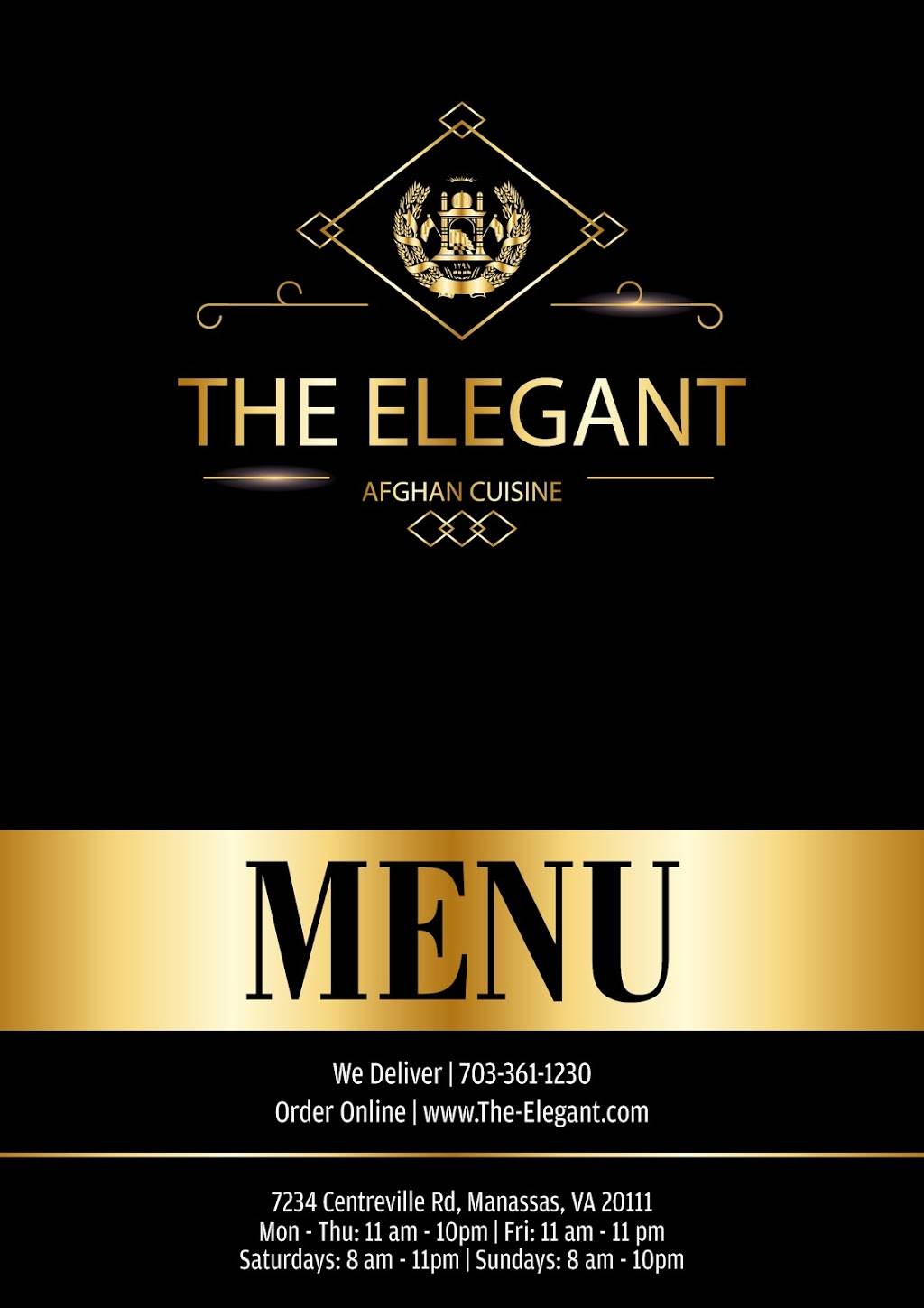 The Elegant Afghan Cuisine | restaurant | 7234 Centreville Rd, Manassas, VA 20111, USA | 7033611230 OR +1 703-361-1230