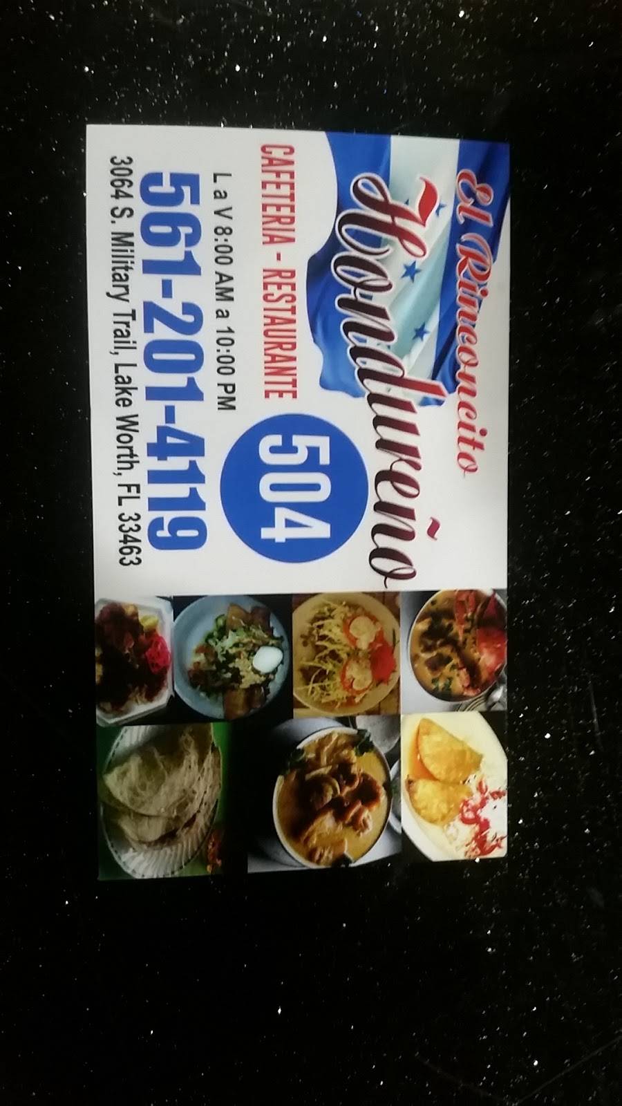 El riconcito Hondureno | restaurant | 3064 S Military Trail, Lake Worth, FL 33463, USA | 5612014119 OR +1 561-201-4119