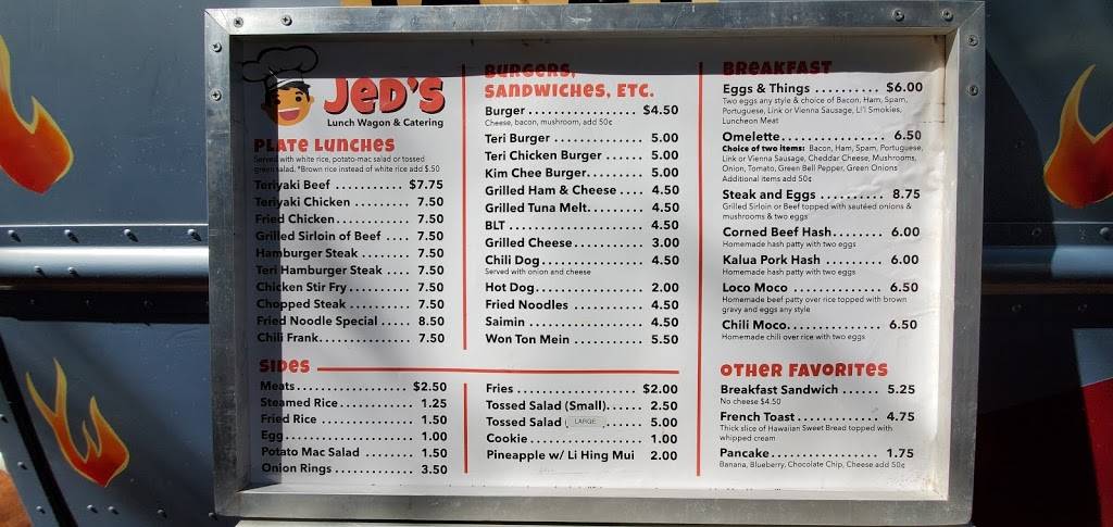 Jeds Lunchwagon | restaurant | 91-265 Hanua St, Kapolei, HI 96707, USA | 8082686562 OR +1 808-268-6562