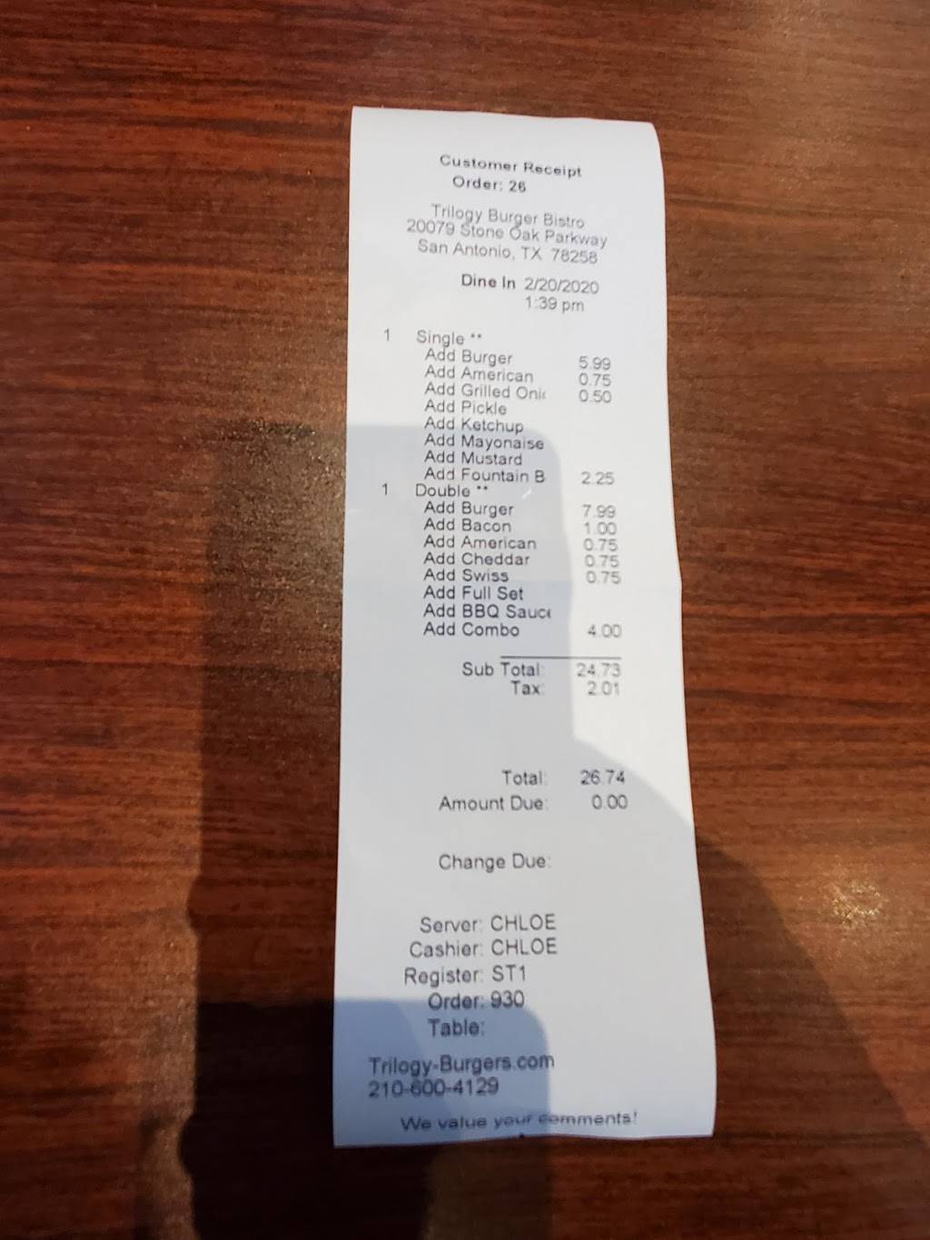 Trilogy Burger Bistro | restaurant | 20079 Stone Oak Pkwy #3100, San Antonio, TX 78258, USA | 2106004129 OR +1 210-600-4129