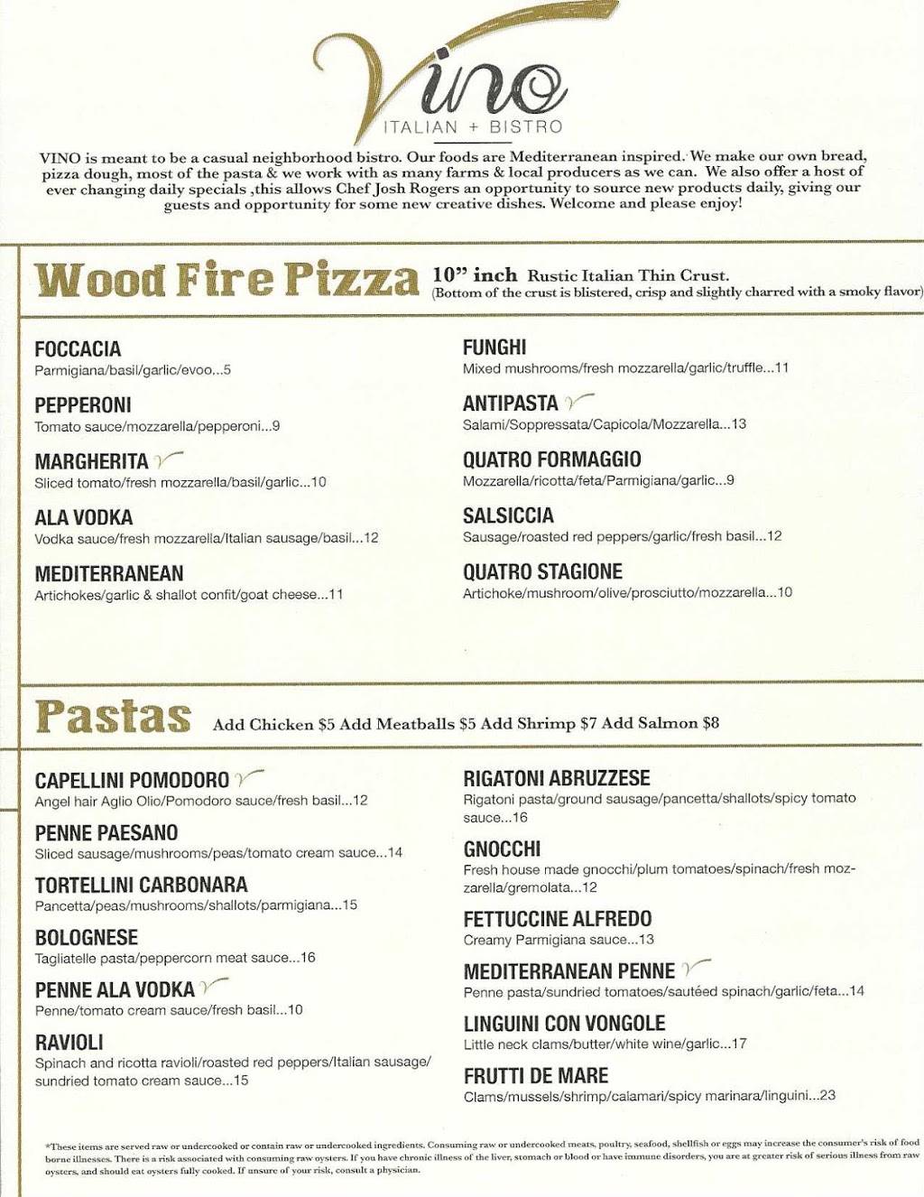 Vino Italian + Bistro | restaurant | 5200 Fairfield Shopping Centre, Virginia Beach, VA 23464, USA | 7574023600 OR +1 757-402-3600