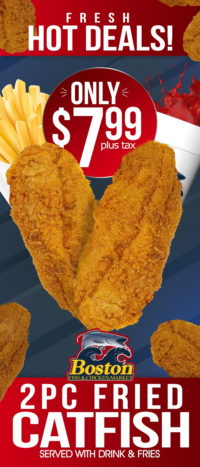 Boston Fish and Chicken Market | restaurant | 1201 S 2nd St Suite 1, Monroe, LA 71202, USA | 3188164153 OR +1 318-816-4153