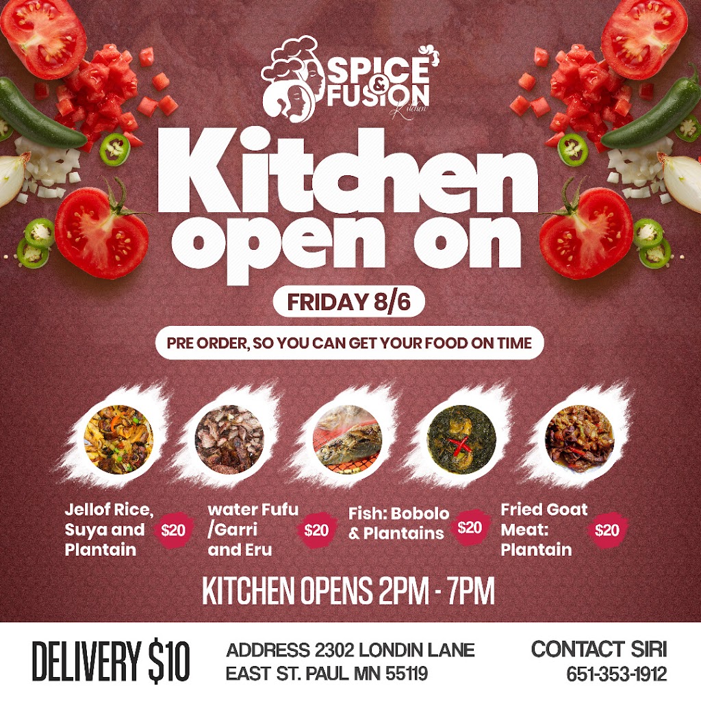 SpiceNFusion Kitchen | restaurant | 2302 Londin Ln E, St Paul, MN 55119, USA | 6513531912 OR +1 651-353-1912