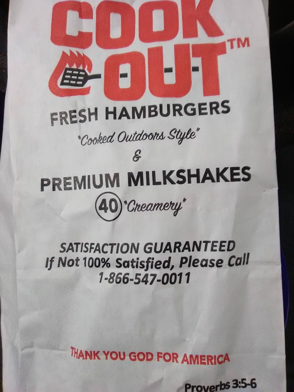 Cook Out | restaurant | 869 S Jefferson Ave, Cookeville, TN 38501, USA | 8665470011 OR +1 866-547-0011