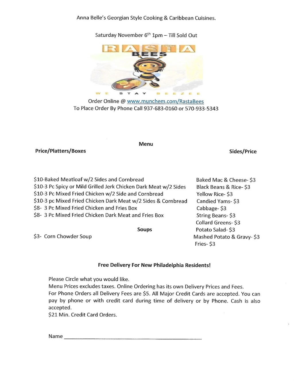 Rasta Bees | restaurant | 20 Water St, New Philadelphia, PA 17959, USA | 9376830160 OR +1 937-683-0160