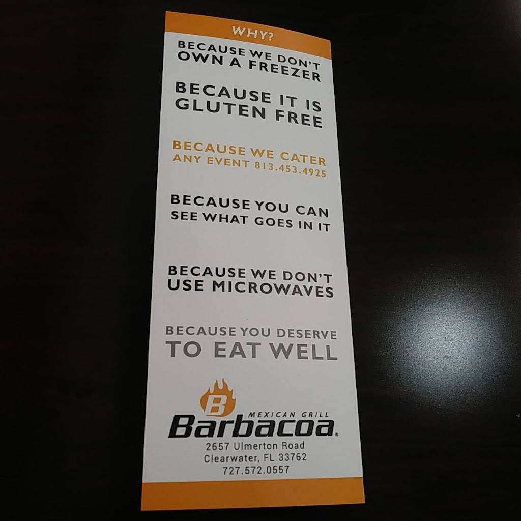 Barbacoa Mexican Grill | restaurant | 2647 Ulmerton Rd, Clearwater, FL 33762, USA | 7275720557 OR +1 727-572-0557