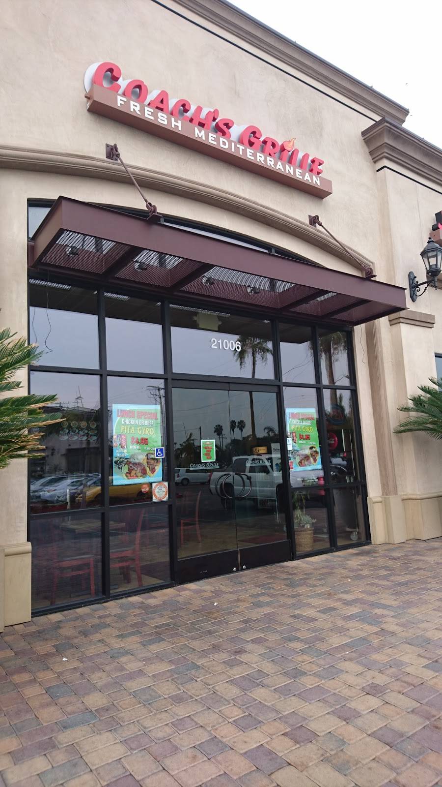 Coachs Grille Fresh Mediterranean | restaurant | 21006 Beach Blvd, Huntington Beach, CA 92648, USA | 7149603400 OR +1 714-960-3400