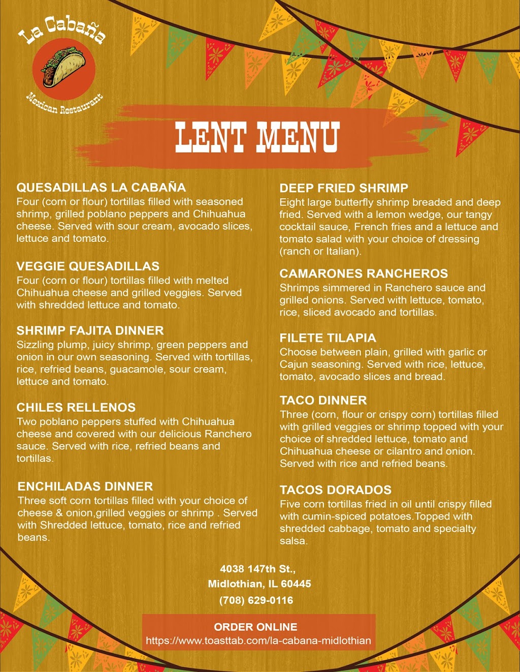 La Cabaña Midlothian | restaurant | 4038 147th St, Midlothian, IL 60445, USA | 7086290116 OR +1 708-629-0116