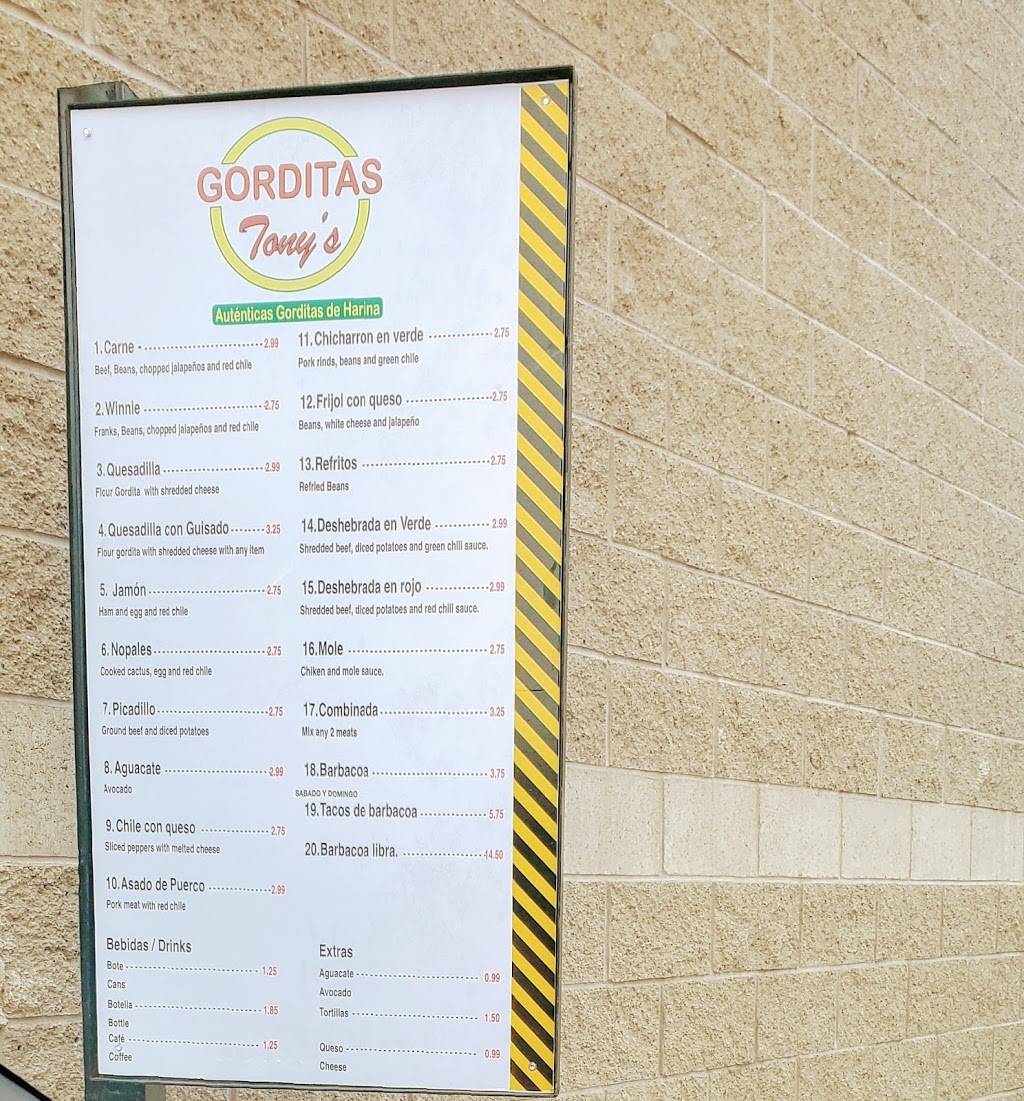 Gorditas Tony | restaurant | 1055 Sunland Park Dr, El Paso, TX 79922, USA | 9158450500 OR +1 915-845-0500
