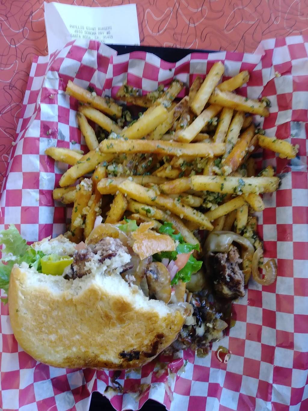 Phyllis Giant Burgers | restaurant | 4910 Sonoma Hwy, Santa Rosa, CA 95409, USA | 7075384000 OR +1 707-538-4000