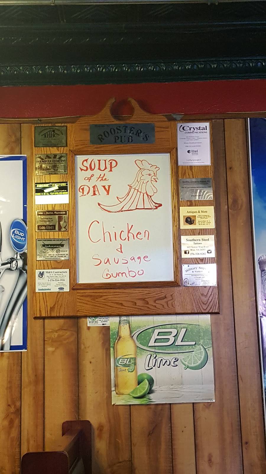 Roosters Pub | restaurant | 131 Harrell St, Pennington Gap, VA 24277, USA | 2765464190 OR +1 276-546-4190