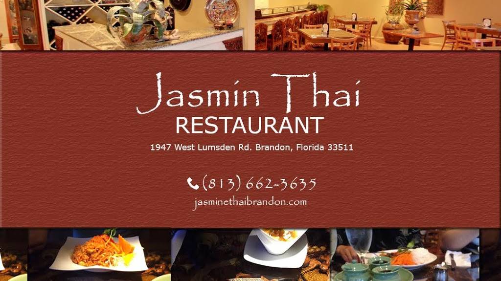 Jasmine Thai | restaurant | 1947 W Lumsden Rd, Brandon, FL 33511, USA | 8136623635 OR +1 813-662-3635