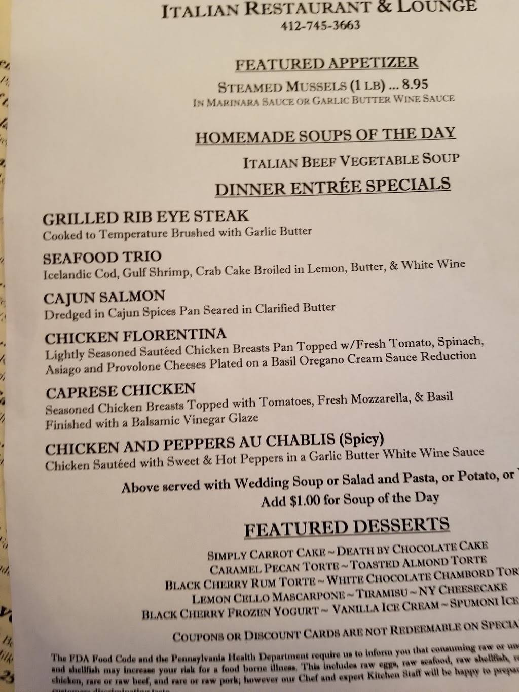 Piacquadios Italian Restaurant & Lounge | night club | 300 Mt Lebanon Blvd, Pittsburgh, PA 15234, USA | 4127453663 OR +1 412-745-3663