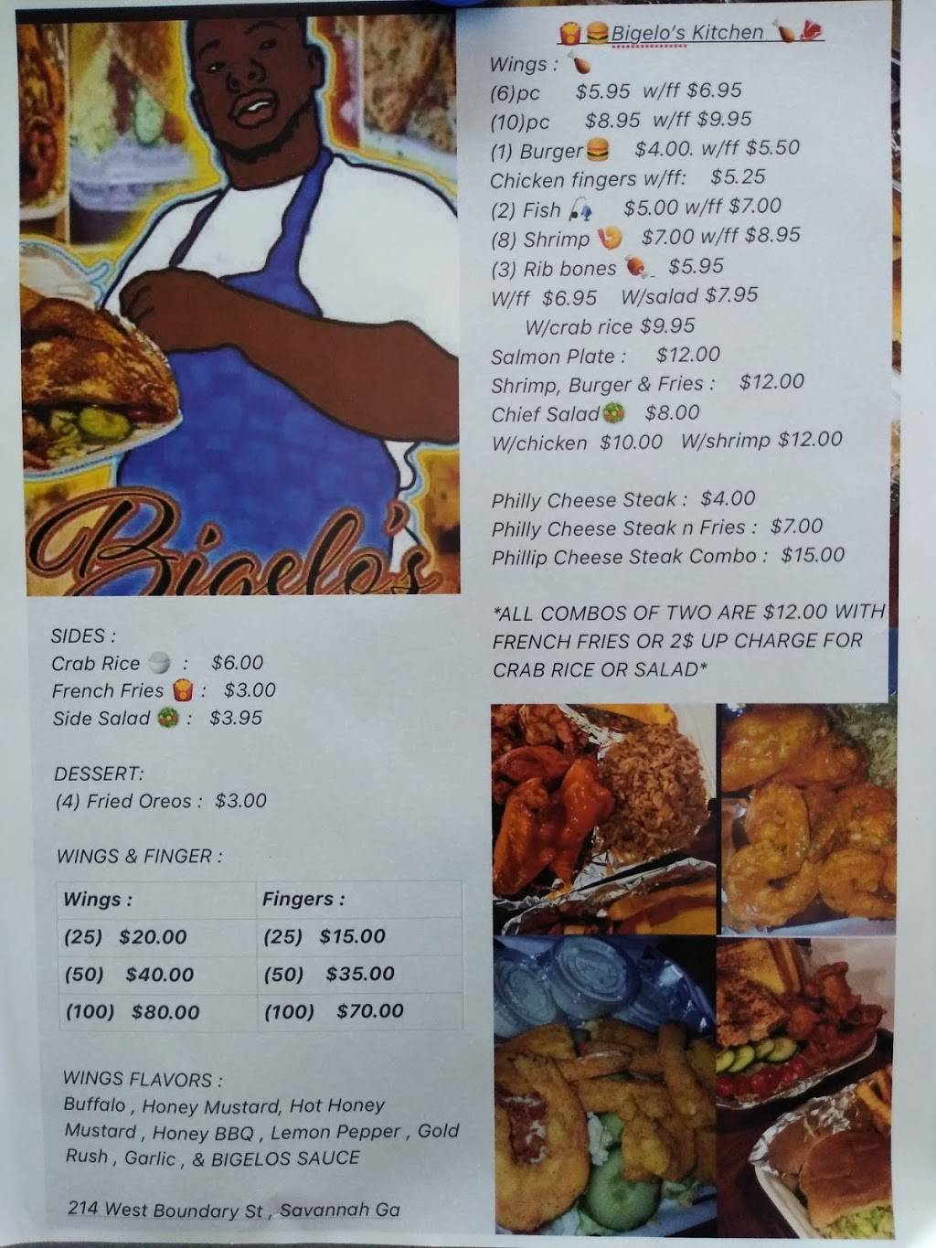 BiGELOS KiTCHEN LLC | restaurant | 214 W Boundary St, Savannah, GA 31401, USA | 9124172486 OR +1 912-417-2486