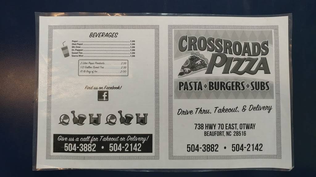 Crossroads Pizza | restaurant | 738 US-70, Beaufort, NC 28516, USA | 2525043882 OR +1 252-504-3882