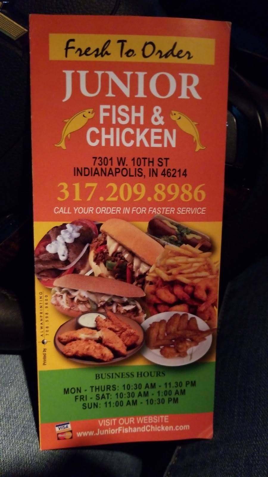 Junior Fish & Chicken | restaurant | 7301 W 10th St, Indianapolis, IN 46214, USA | 3172098986 OR +1 317-209-8986