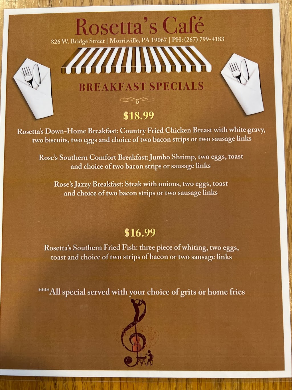 Rosettas Jazz Cafe | restaurant | 826 W Bridge St, Morrisville, PA 19067, USA | 2677994183 OR +1 267-799-4183