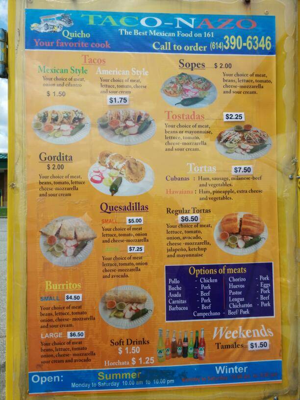 Taco Nazo (Taco Truck) | restaurant | 2200 E Dublin Granville Rd, Columbus, OH 43229, USA | 6143906346 OR +1 614-390-6346