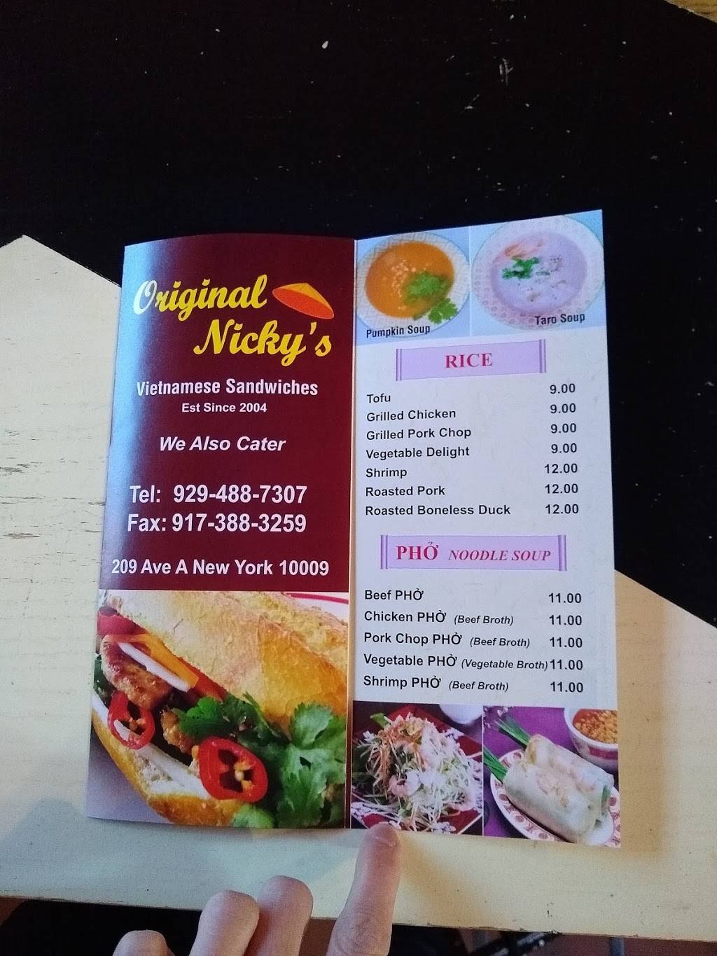 Original Nicky’s | restaurant | 209 Avenue A, New York, NY 10009, USA | 9294887307 OR +1 929-488-7307
