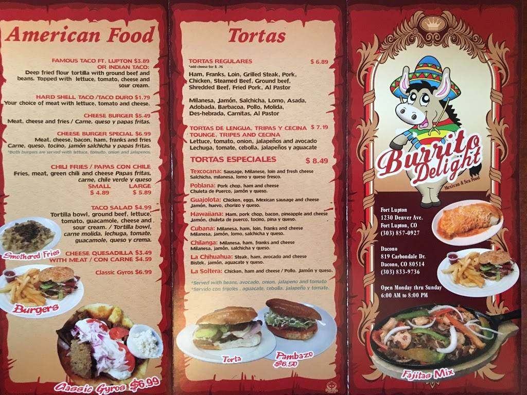 Burrito Delight | restaurant | 819 Carbondale Dr, Dacono, CO 80514, USA | 3038339736 OR +1 303-833-9736