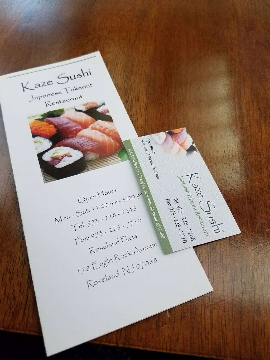 Kaze Sushi Takeout | meal takeaway | 178 Eagle Rock Ave, Roseland, NJ 07068, USA | 9732287246 OR +1 973-228-7246