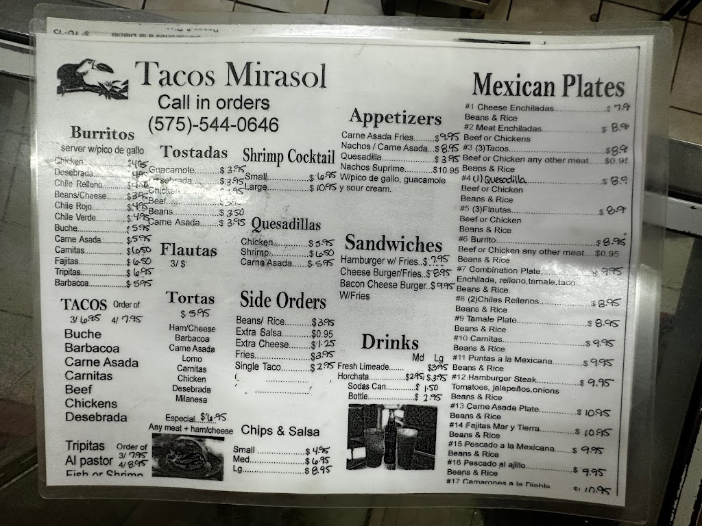 Tacos Mirasol | restaurant | 309 E Pine St, Deming, NM 88030, USA | 5755440646 OR +1 575-544-0646